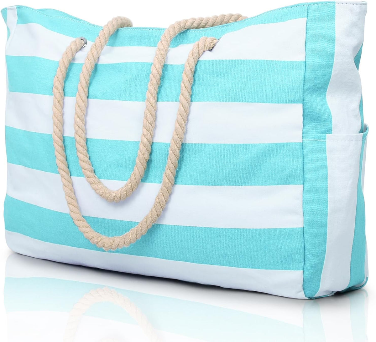 Hudson & Jurgen – Coastal Collection | Large Waterproof Beach Tote Bag with Zipper Closure | Sandproof Design for Effortless Summer Adventures