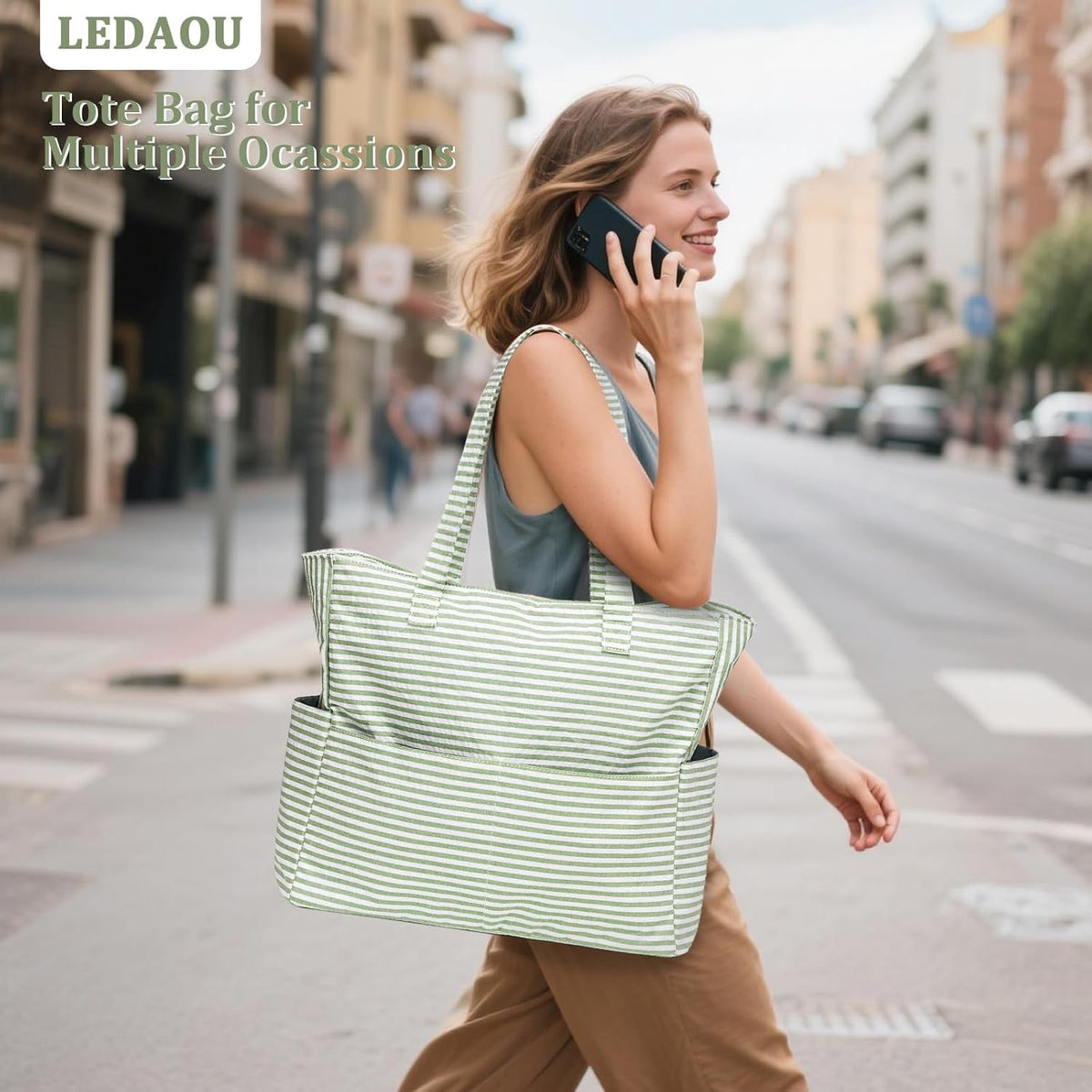 Hudson & Jurgen – Coastal Collection | Large Waterproof Beach Tote Bag with Zipper & Wet Pocket | Versatile for Travel, Gym, and Grocery