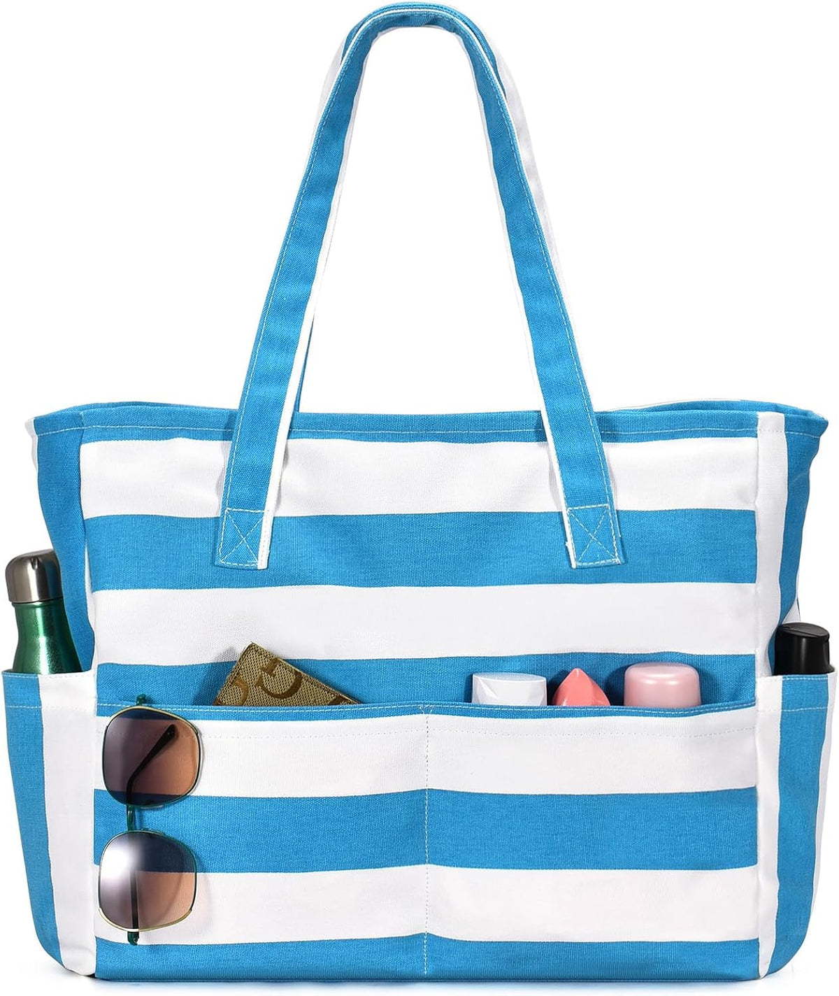 Hudson & Jurgen – Large Waterproof Beach Tote Bag with Zipper | Sandproof Design for Travel & Vacation Essentials