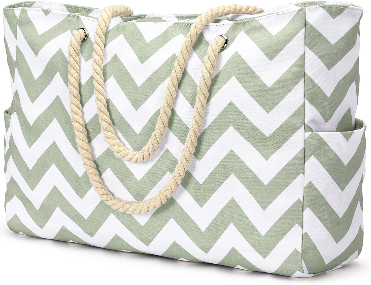 Hudson & Jurgen – Coastal Collection | Large Waterproof Beach Tote Bag with Zipper Closure | Sandproof Design for Effortless Summer Adventures