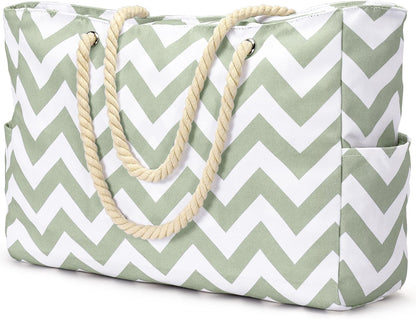 Hudson & Jurgen – Coastal Collection | Large Waterproof Beach Tote Bag with Zipper Closure | Sandproof Design for Effortless Summer Adventures