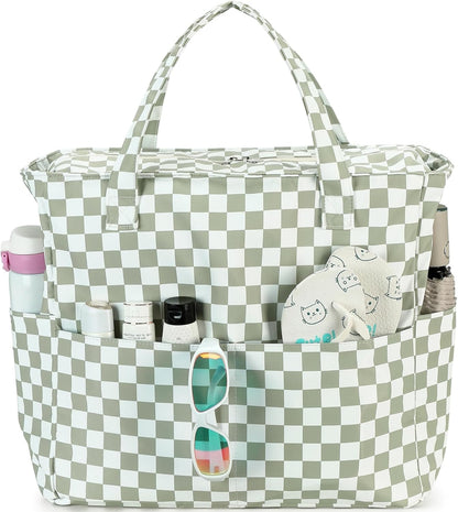 Hudson & Jurgen – Coastal Collection | Large Waterproof Beach Tote Bag with Zipper & Wet Pocket | Versatile for Travel, Gym, and Grocery