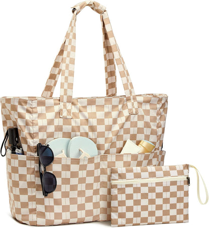 Hudson & Jurgen – Ultimate Beach Tote Bag | Waterproof & Sandproof Large Bag with Zipper | Foldable Design for Easy Travel and Storage