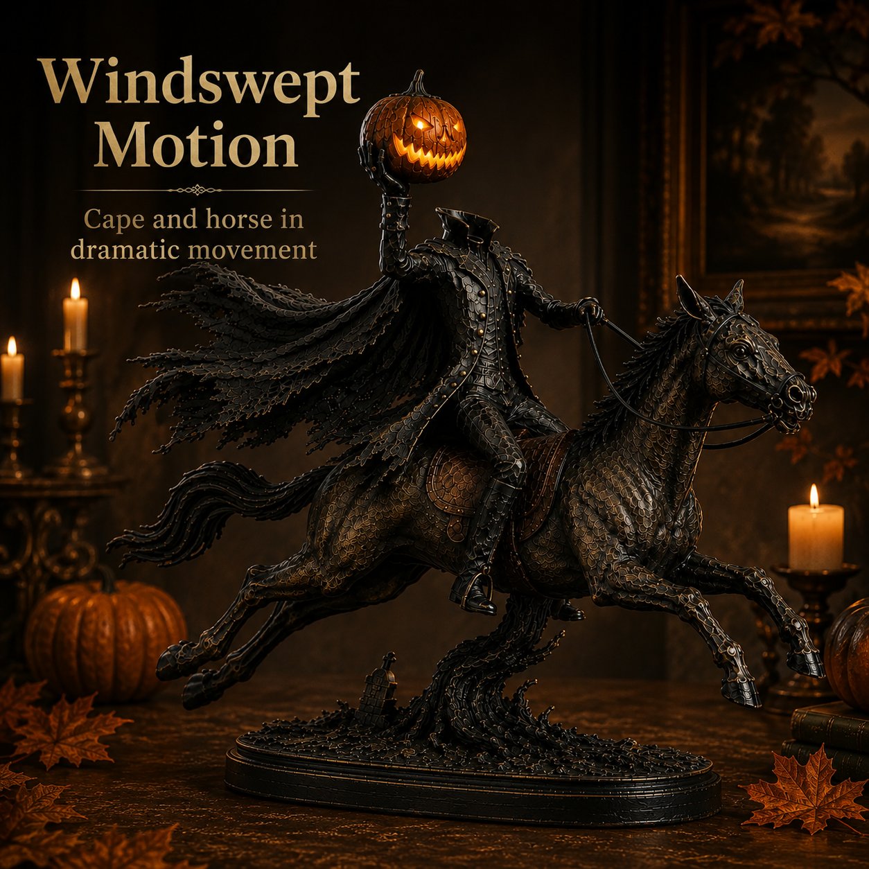 Ventayo – Halloween-Statue des kopflosen Reiters