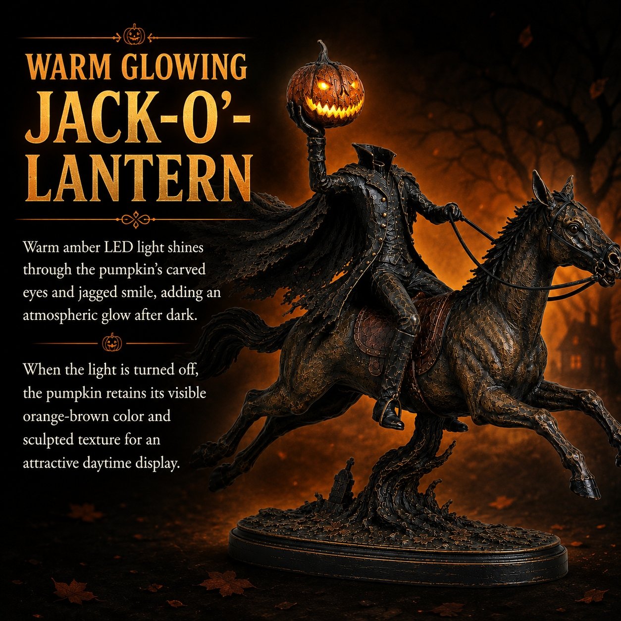 Ventayo – Halloween-Statue des kopflosen Reiters