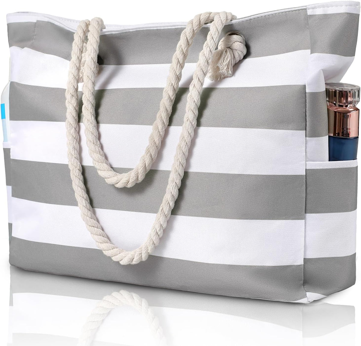 Hudson & Jurgen – Large Waterproof Beach Tote Bag with Zipper | Sandproof Design for Easy Summer Outings