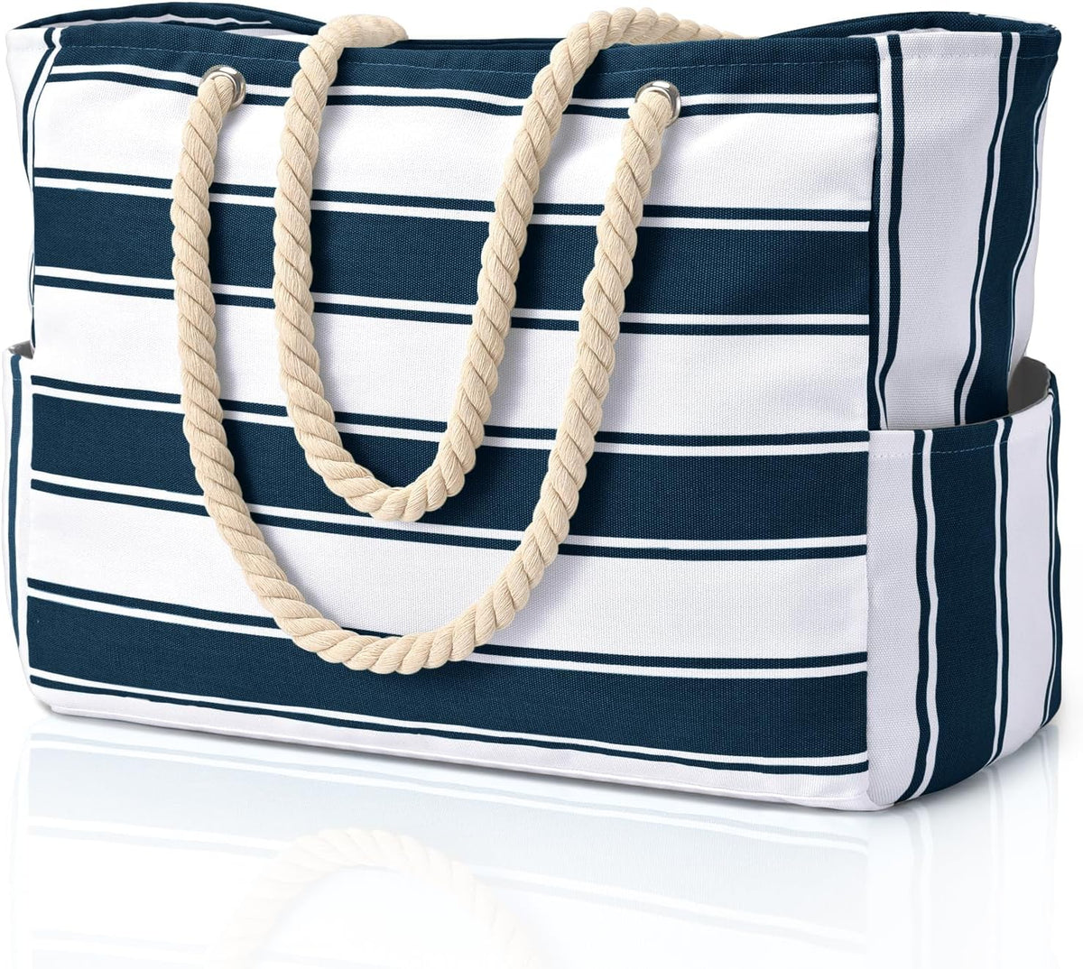 Hudson & Jurgen – Coastal Collection | Large Waterproof Beach Tote Bag with Zipper Closure | Sandproof Design for Effortless Summer Adventures