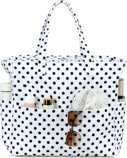 Hudson & Jurgen – Coastal Collection | Large Waterproof Beach Tote Bag with Zipper & Wet Pocket | Versatile for Travel, Gym, and Grocery