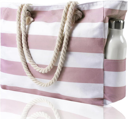 Hudson & Jurgen – Large Waterproof Beach Tote Bag with Zipper | Sandproof Design for Easy Summer Outings