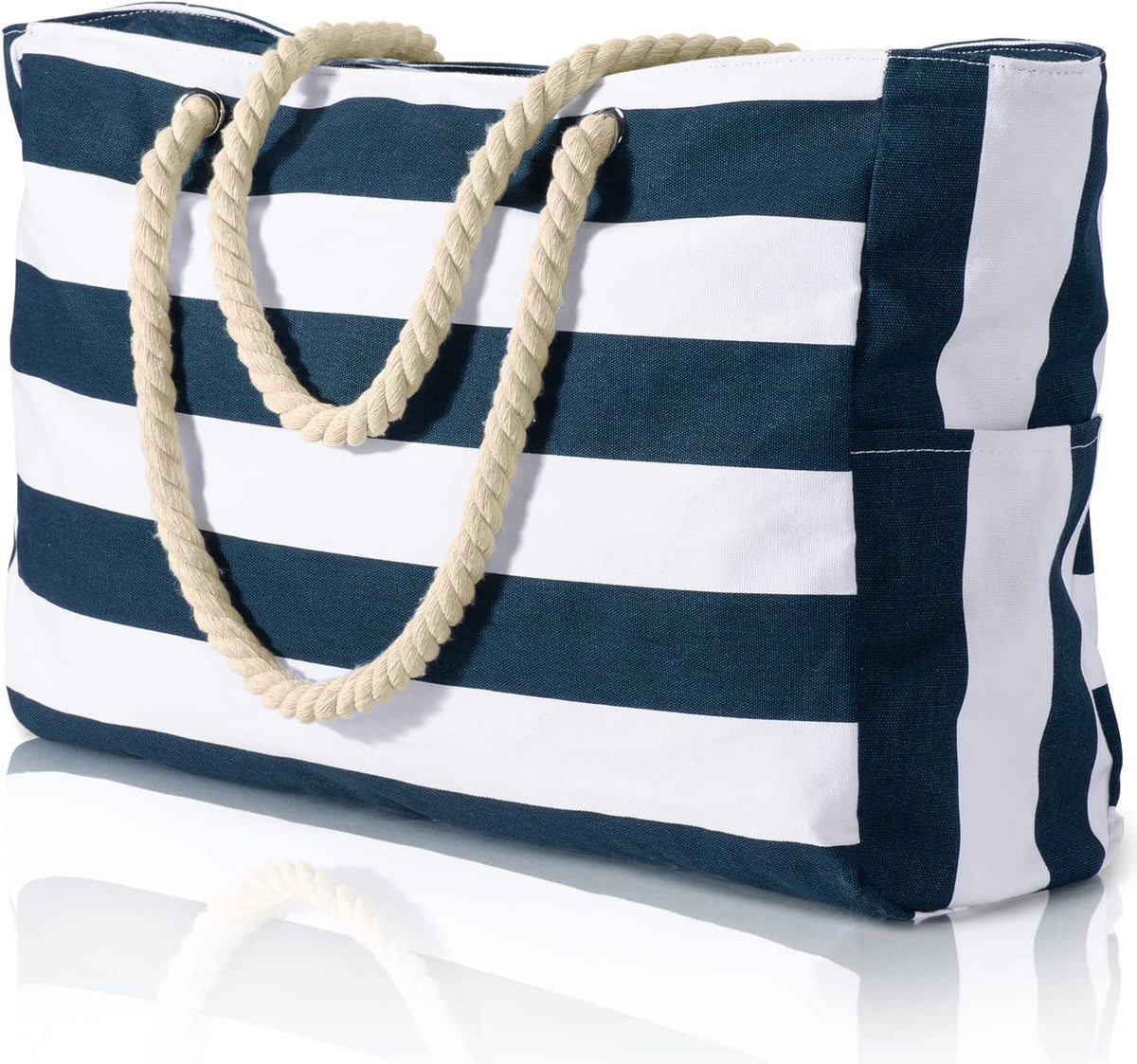 Hudson & Jurgen – Coastal Collection | Large Waterproof Beach Tote Bag with Zipper Closure | Sandproof Design for Effortless Summer Adventures