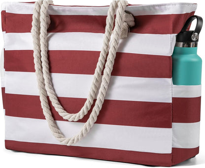 Hudson & Jurgen – Large Waterproof Beach Tote Bag with Zipper | Sandproof Design for Easy Summer Outings