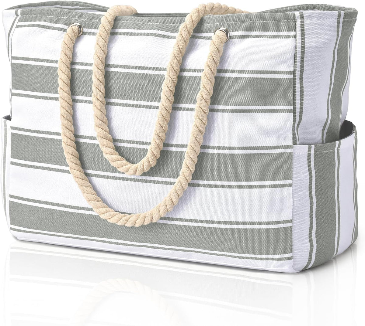 Hudson & Jurgen – Coastal Collection | Large Waterproof Beach Tote Bag with Zipper Closure | Sandproof Design for Effortless Summer Adventures