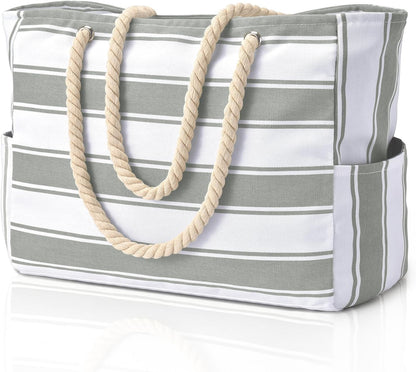 Hudson & Jurgen – Coastal Collection | Large Waterproof Beach Tote Bag with Zipper Closure | Sandproof Design for Effortless Summer Adventures
