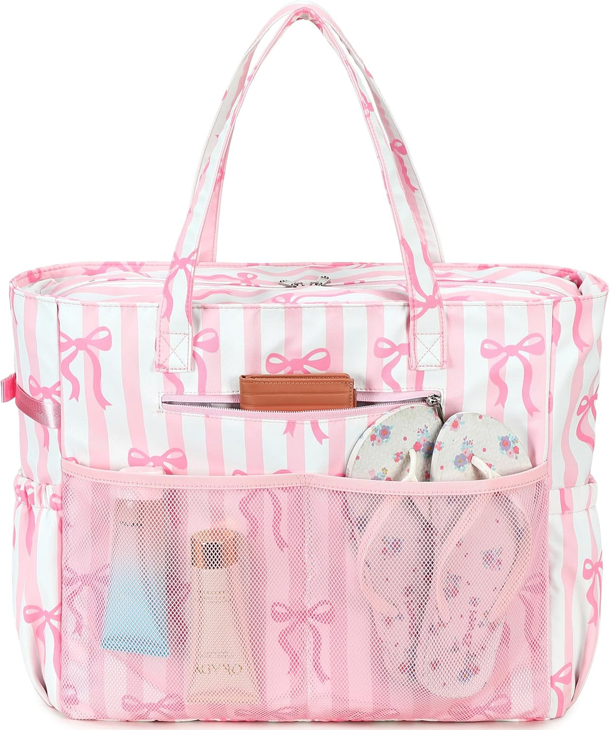 Hudson & Jurgen – Coastal Collection | Large Waterproof Beach Tote Bag with Zipper & Wet Pocket | Versatile for Travel, Gym, and Grocery