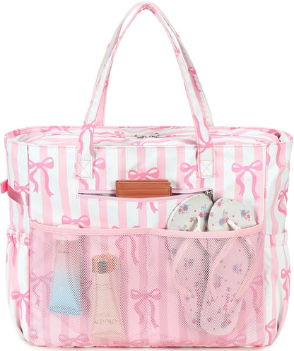 Hudson & Jurgen – Coastal Collection | Large Waterproof Beach Tote Bag with Zipper & Wet Pocket | Versatile for Travel, Gym, and Grocery