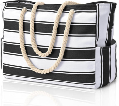 Hudson & Jurgen – Coastal Collection | Large Waterproof Beach Tote Bag with Zipper Closure | Sandproof Design for Effortless Summer Adventures