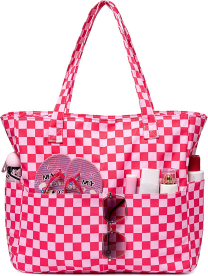 Hudson & Jurgen – Coastal Collection | Large Waterproof Beach Tote Bag with Zipper & Wet Pocket | Versatile for Travel, Gym, and Grocery
