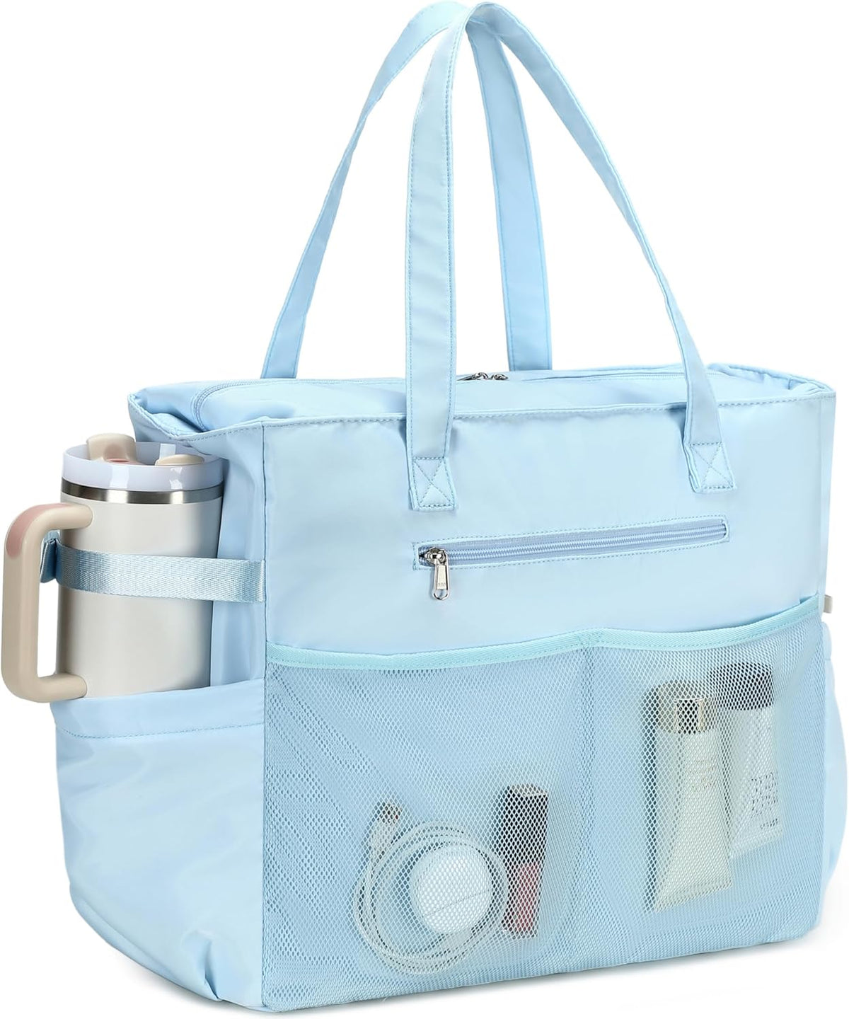 Hudson & Jurgen – Coastal Collection | Large Waterproof Beach Tote Bag with Zipper & Wet Pocket | Versatile for Travel, Gym, and Grocery
