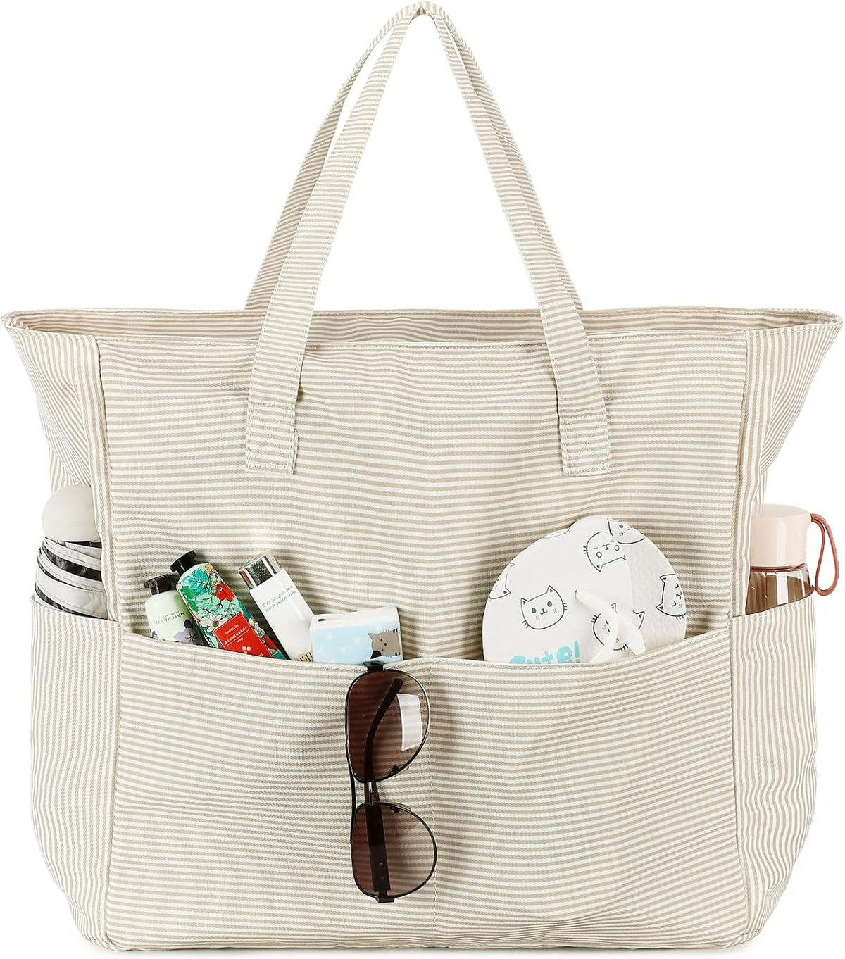 Hudson & Jurgen – Coastal Collection | Large Waterproof Beach Tote Bag with Zipper & Wet Pocket | Versatile for Travel, Gym, and Grocery