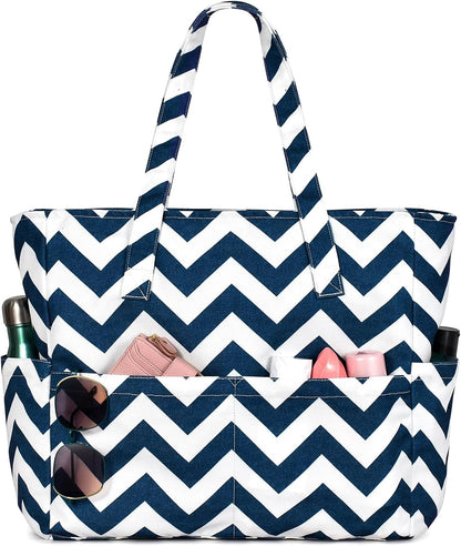 Hudson & Jurgen – Large Waterproof Beach Tote Bag with Zipper | Sandproof Design for Travel & Vacation Essentials