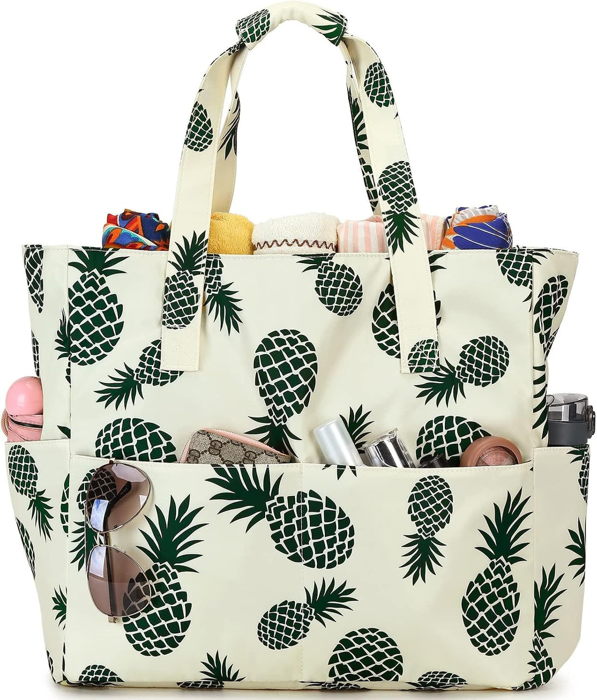 Hudson & Jurgen – Coastal Collection | Large Waterproof Beach Tote Bag with Zipper & Wet Pocket | Versatile for Travel, Gym, and Grocery