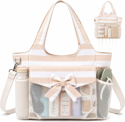 Hudson & Jurgen – Coastal Collection | Large Waterproof Beach Tote Bag with Zipper & Wet Pocket | Versatile for Travel, Gym, and Grocery