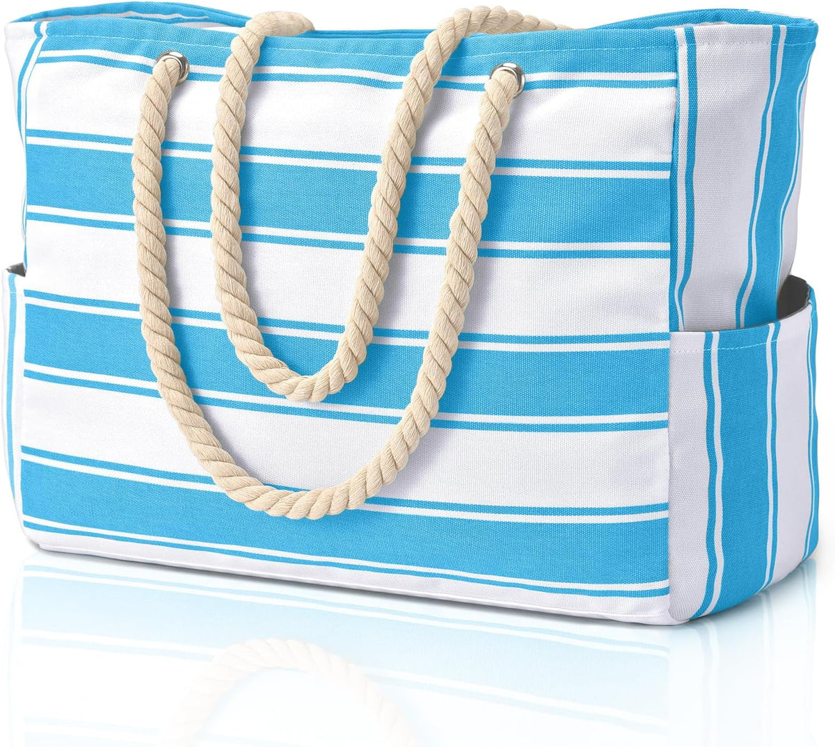 Hudson & Jurgen – Coastal Collection | Large Waterproof Beach Tote Bag with Zipper Closure | Sandproof Design for Effortless Summer Adventures