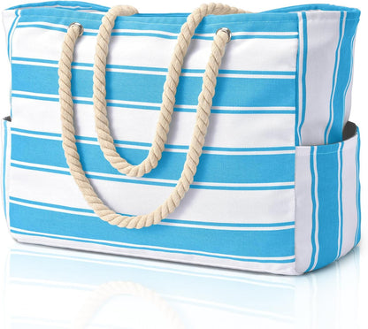 Hudson & Jurgen – Coastal Collection | Large Waterproof Beach Tote Bag with Zipper Closure | Sandproof Design for Effortless Summer Adventures