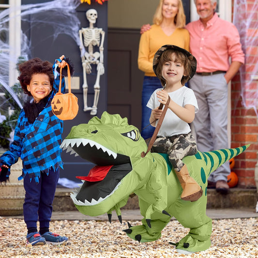 Ventayo – Opblaasbaar T-Rex-pak voor kinderen met eenvoudig opblaasontwerp | Leuk Halloweenavontuur