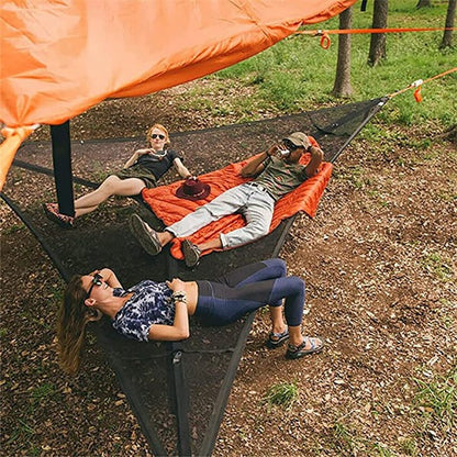 Multi Person Portable Hammock 3 Point Aerial Camping outdoor Triangle Hammock Back Yard