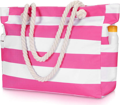 Hudson & Jurgen – Large Waterproof Beach Tote Bag with Zipper | Sandproof Design for Easy Summer Outings