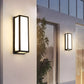 Rectangle LED Waterproof Motion Sensor Black Contemporary Wall Sconce Light