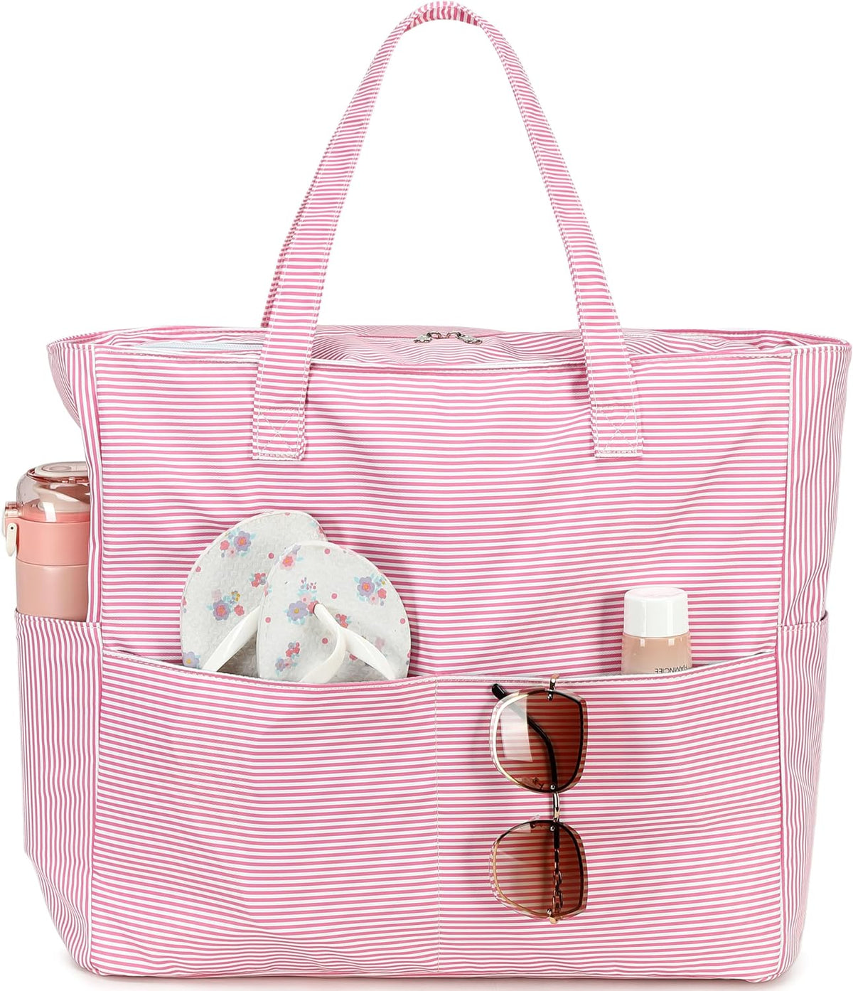 Hudson & Jurgen – Coastal Collection | Large Waterproof Beach Tote Bag with Zipper & Wet Pocket | Versatile for Travel, Gym, and Grocery