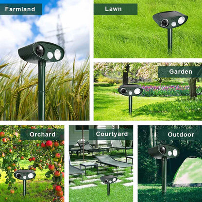 Ultralyd Hjorteafskræmmer - Pakke med 4 Solcelledrevne - Bliv Fri for Hjorte på 48 Timer