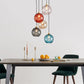 Colorful Glass Ball Pendant Light Water Ripple Living Room