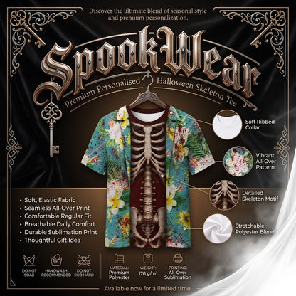 Ventayo – Eksklusiv personliggjort Halloween-skelet-T-shirt