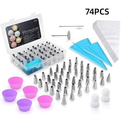 66/74-dele professionelt kagesmykkesæt – dyser og værktøj i rustfrit stål