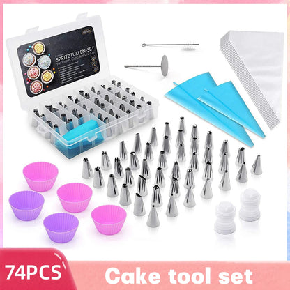 66/74-dele professionelt kagesmykkesæt – dyser og værktøj i rustfrit stål