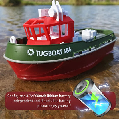 Hudson & Jurgen – Adventure Tugboat | RC Boat with Dual Motors & Long-Range Control | Durable Design for Thrilling Water Play