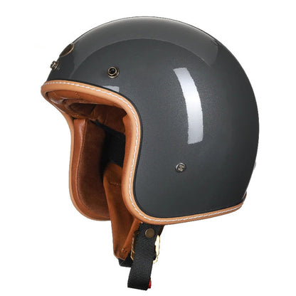 Hudson & Jurgen – Series | Vintage Motorcycle Helmet with DOT & ECE Certification | Low Profile Design for Safe Riding