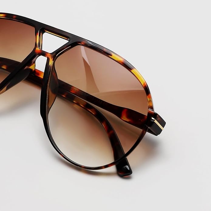 Hudson & Jurgen – Retro Oversized Aviator Sunglasses with UV400 Protection | Unisex Design for Timeless Style