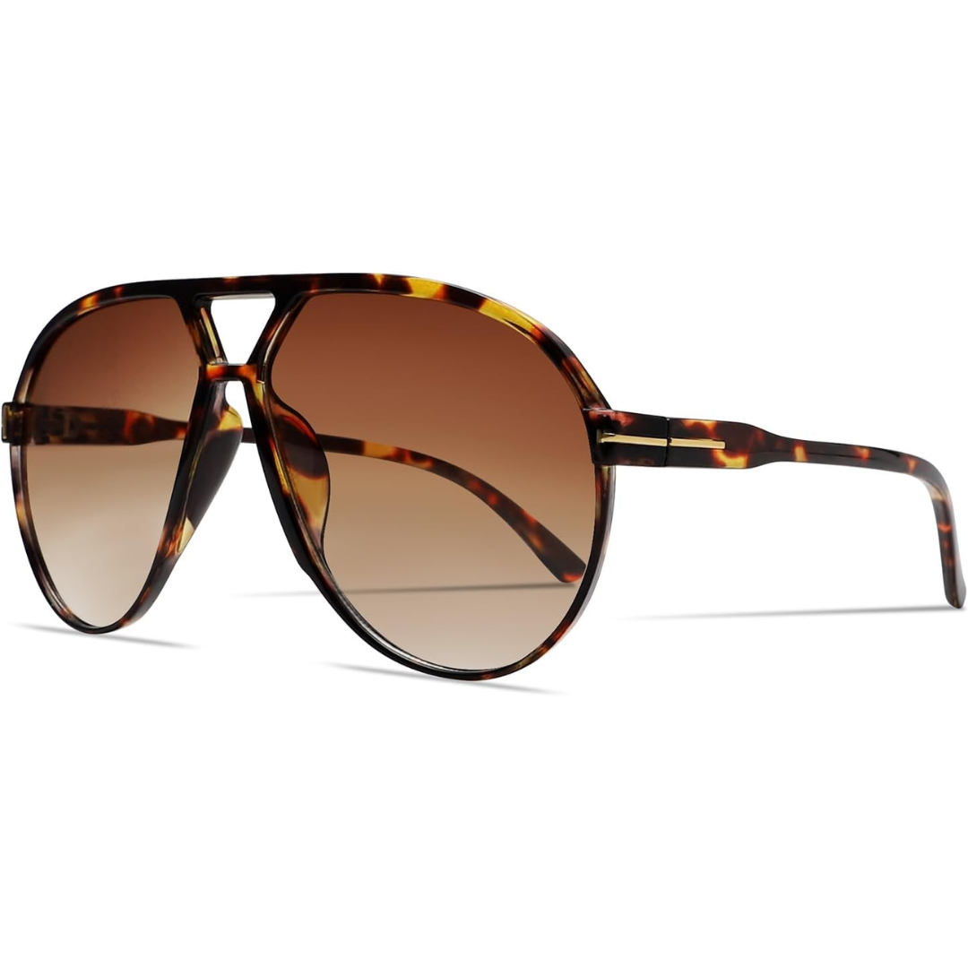 Hudson & Jurgen – Retro Oversized Aviator Sunglasses with UV400 Protection | Unisex Design for Timeless Style