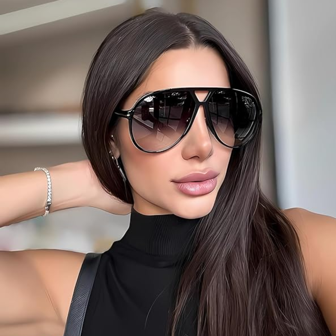 Hudson & Jurgen – Retro Oversized Aviator Sunglasses with UV400 Protection | Unisex Design for Timeless Style