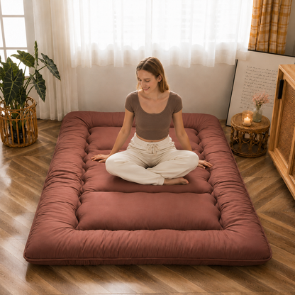 Hudson & Jurgen – Japans vloerbed, 4 Inch dik futonmatras, opvouwbare tatami-slaapmat, oprolbaar vloerbed voor volwassenen en kinderen