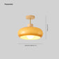 Flush Mount Ceiling Light Cup Minimalist Wood/Glass White/Orange