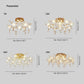 Art Deco Elegant Flower Flush Mount Ceiling Lights, Gold