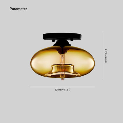 Industrial Art Deco Globe Flush Mount Ceiling Light Living Room