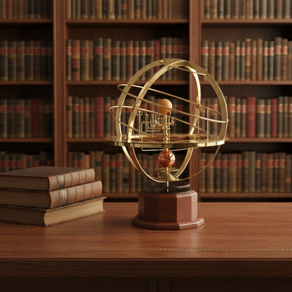 Hudson & Jurgen – Celestial Brass | Solar System Orrery with Manual Rotation | Elegant Desktop Model for Educational Display