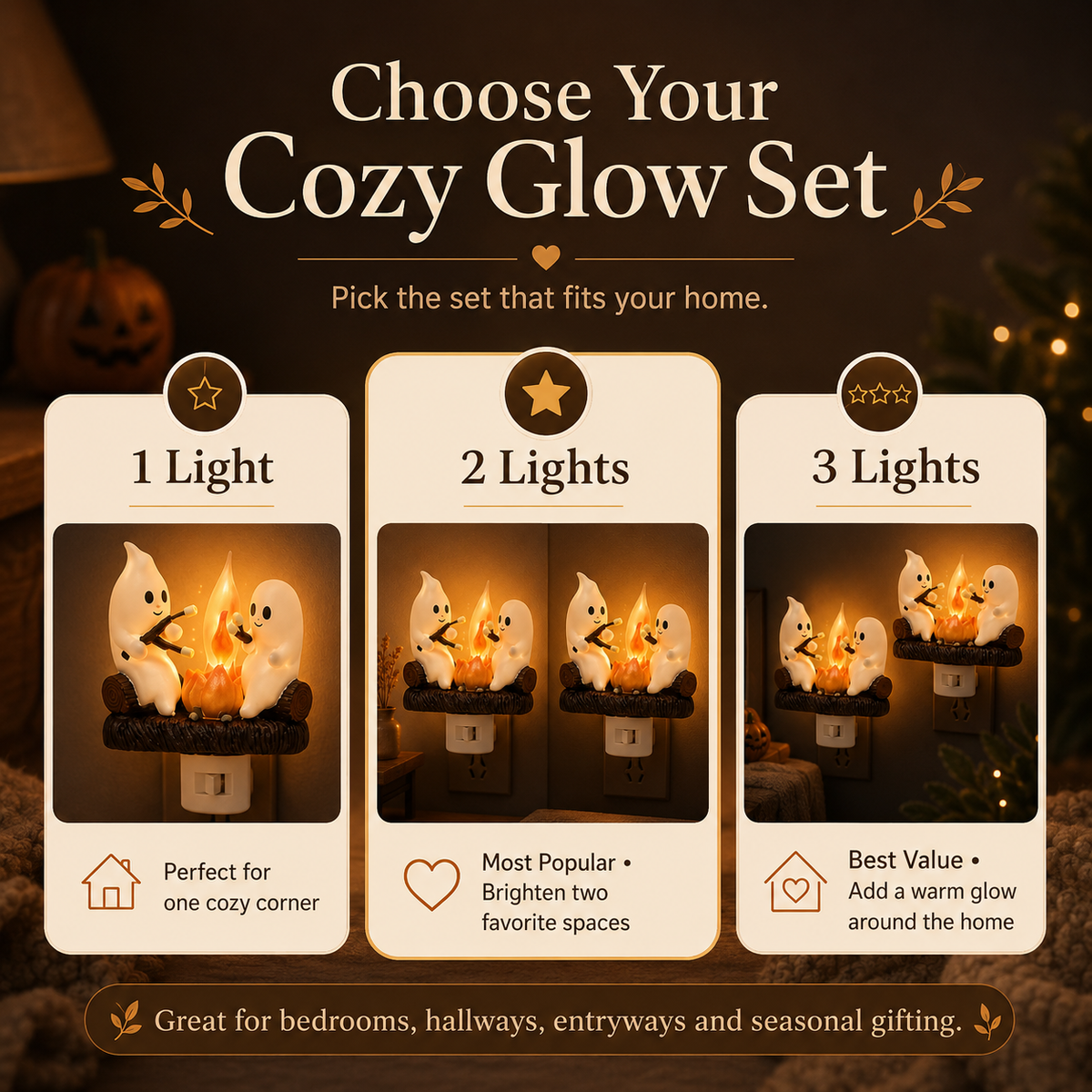 Hudson & Jurgen – Cozy Halloween Campfire Night Light