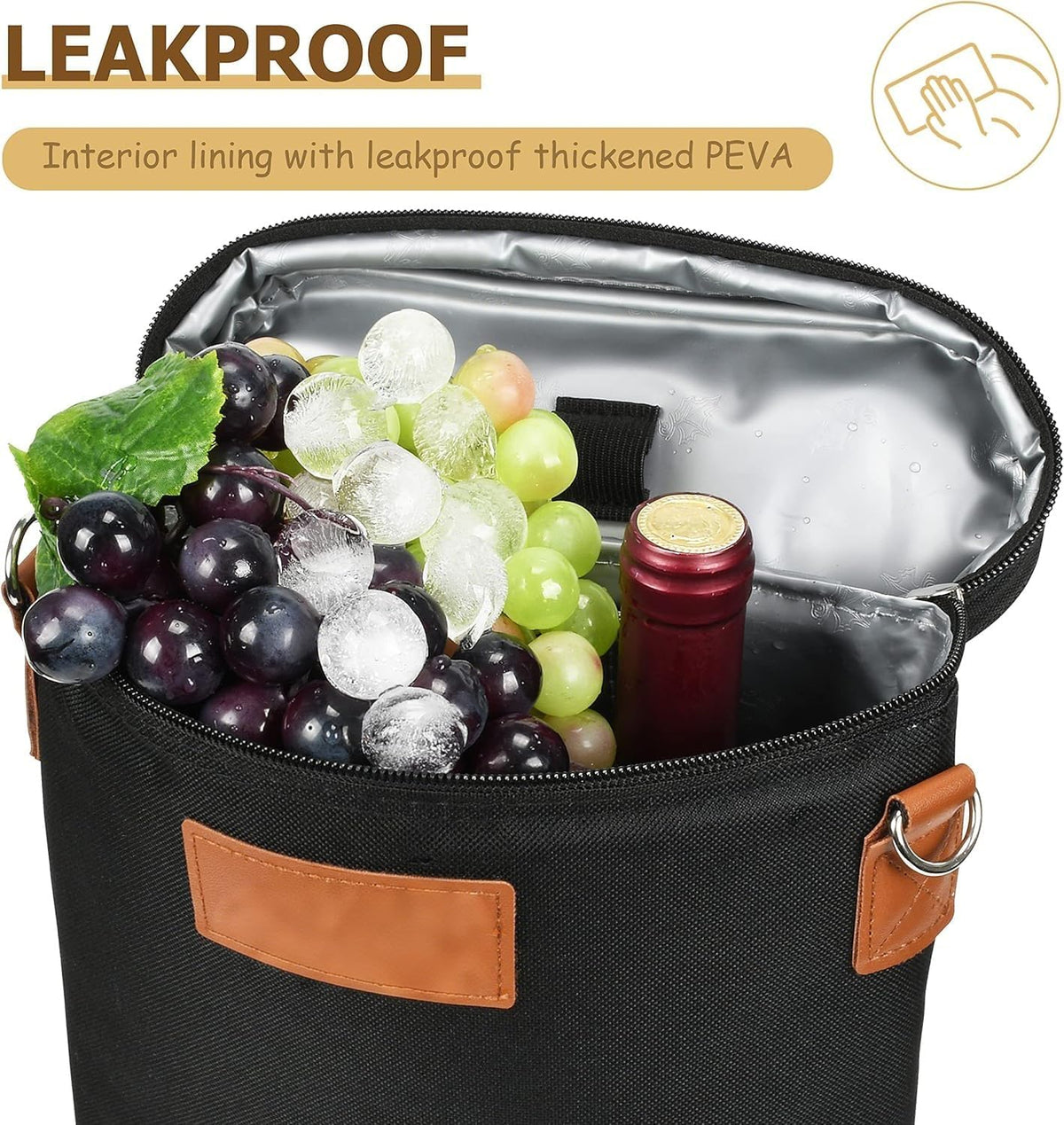 Hudson & Jurgen – Insulated Dual Wine Bottle Carrier Bag with Padded Divider | Leakproof Design for Optimal Temperature